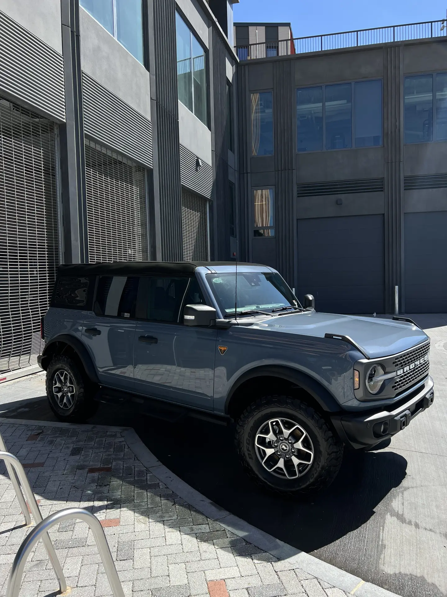 Detailed gray Ford Bronco parked outside
